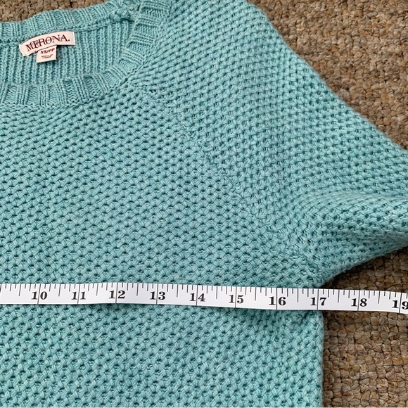 Merona Knit Light Teal Sweater Size X-Small - Picture 5 of 8